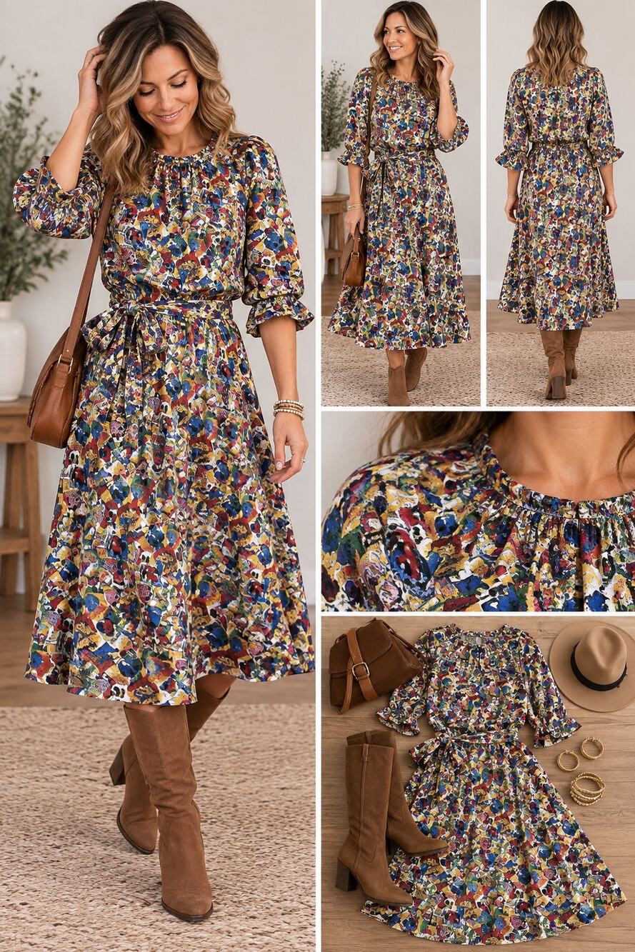 Vintage SK Wear 2 Piece Set Size M 8 Novelty Print Blouse Maxi Skirt Rayon